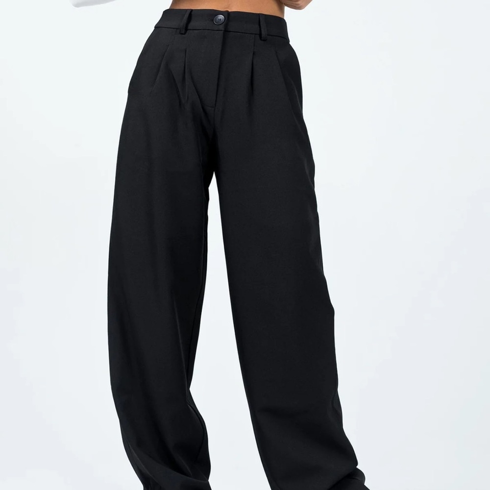 Princess Polly Black Straight Leg Trousers
